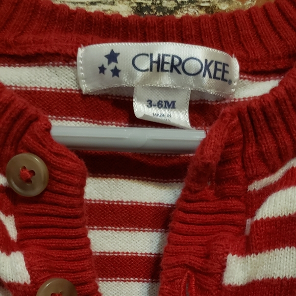 Cherokee baby romper. Size 3-6m. Gently Used. Red strip. Thick and warm! - Picture 2 of 2